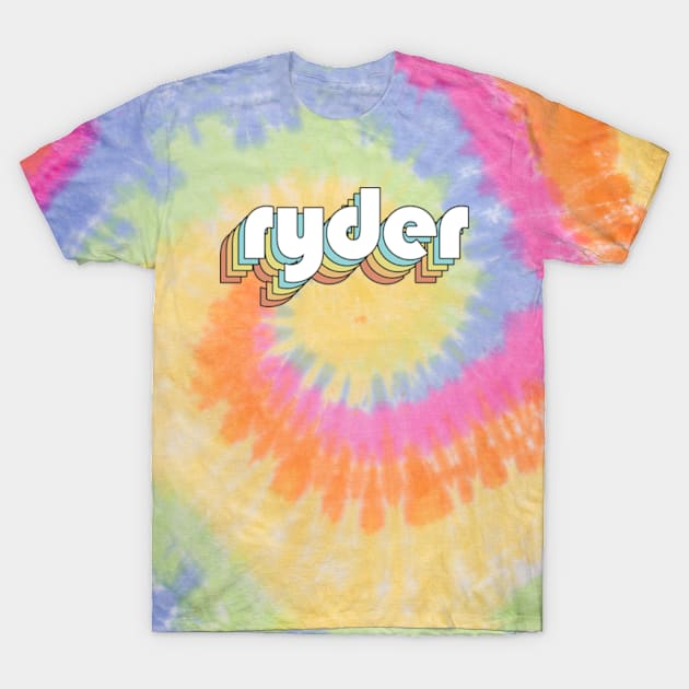 Ryder - Retro Rainbow Typography Faded Style T-Shirt by Paxnotods